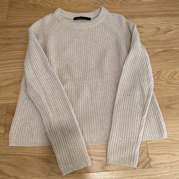 Jenni Kayne beige cashmere fisherman sweater small - Picture 2 of 4